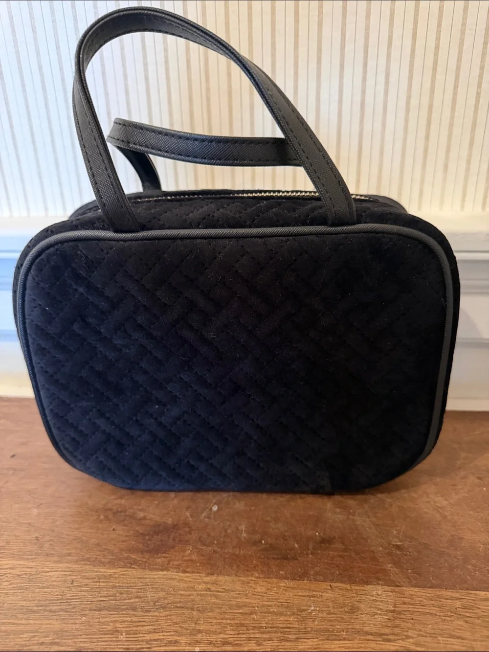 Stephanie Johnson Black Quilted Cosmetic Carry Case